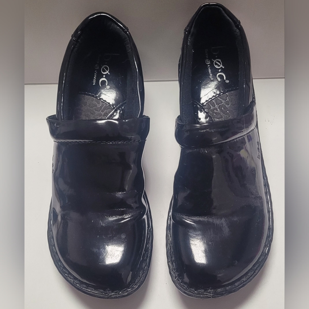 boc Black Patent Leather Slip-On Mules